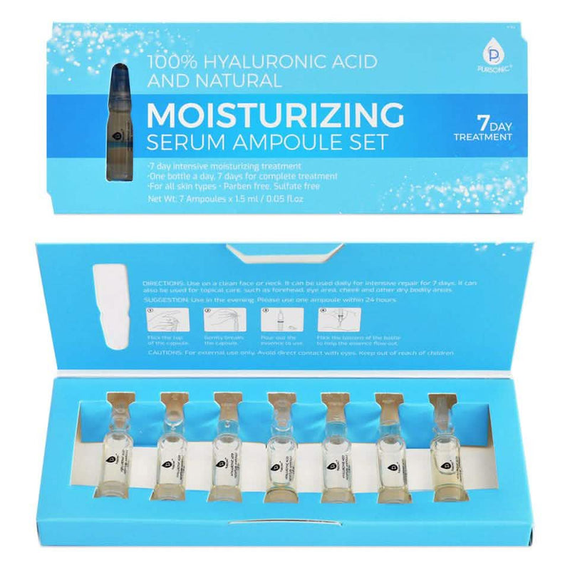 7-Piece: Pursonic Hyaluronic Acid and Natural Moisturizing Serum Set Beauty & Personal Care - DailySale
