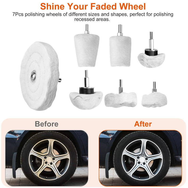 7-Pieces Set: Wheels Polishing Pads Car Buffing Automotive - DailySale