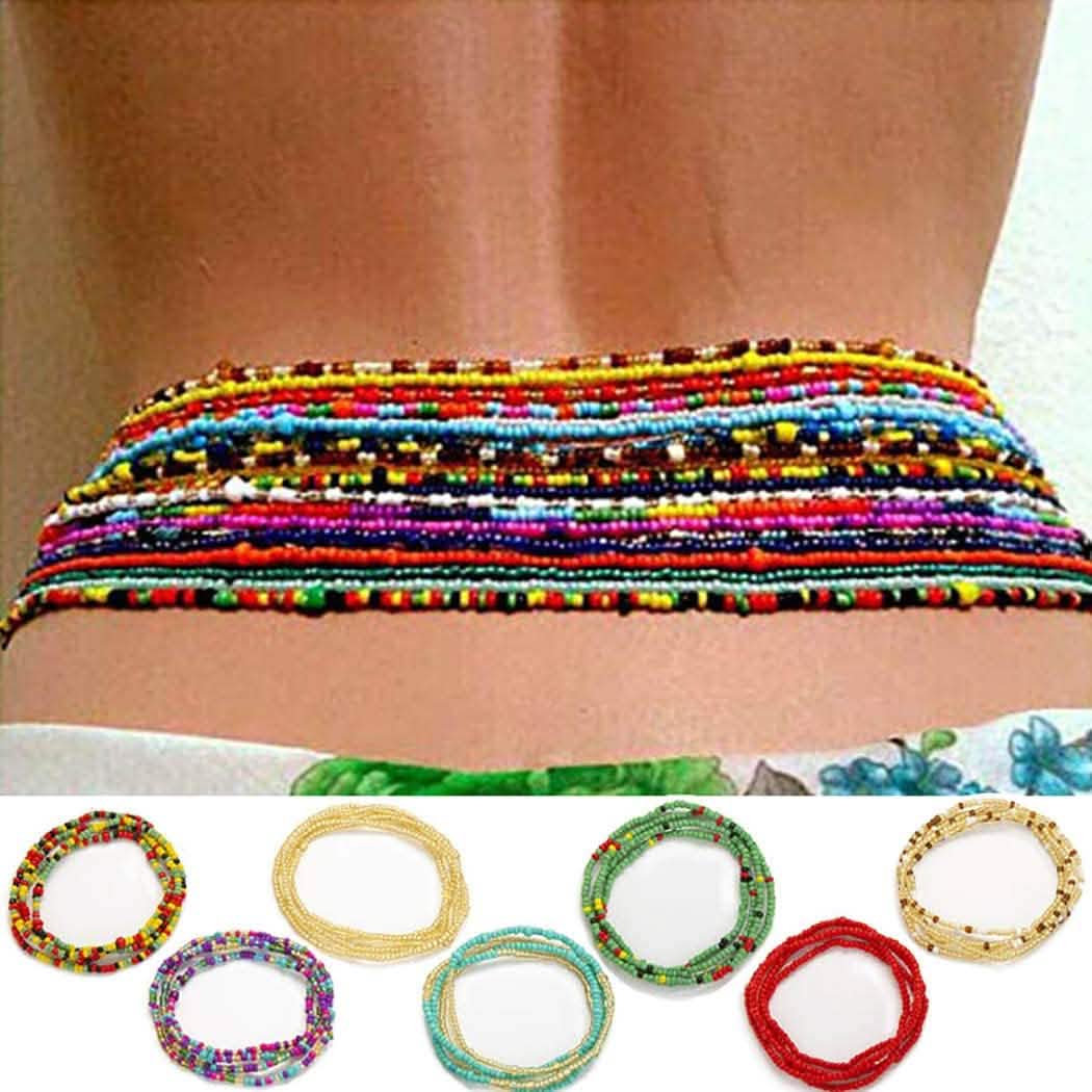 7-Pieces: Women Waist Bead Chain Belly Chain Beach Jewelry Women's Shoes & Accessories - DailySale