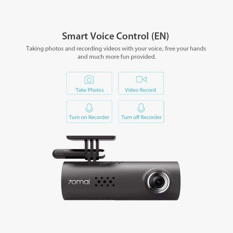 70mai Smart Dash Cam - 1S Car DVR 1080P HD Night Vision Voice Control Automotive - DailySale