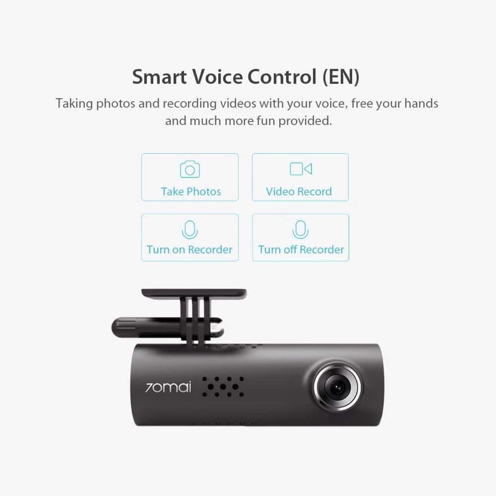 70mai Smart Dash Cam - 1S Car DVR 1080P HD Night Vision Voice Control Automotive - DailySale