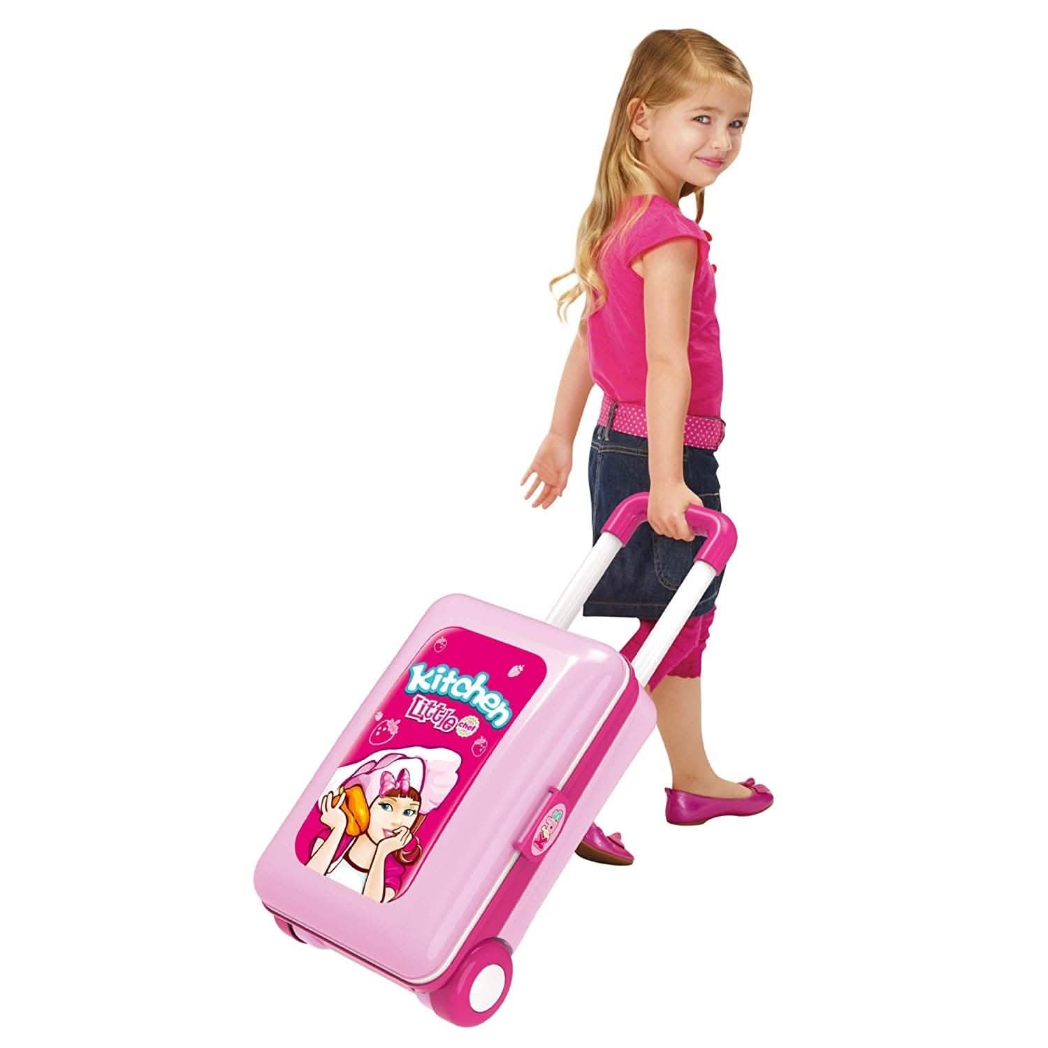 2-in-1 Pretend Play Game Travel Suitcase for Girls - DailySale, Inc
