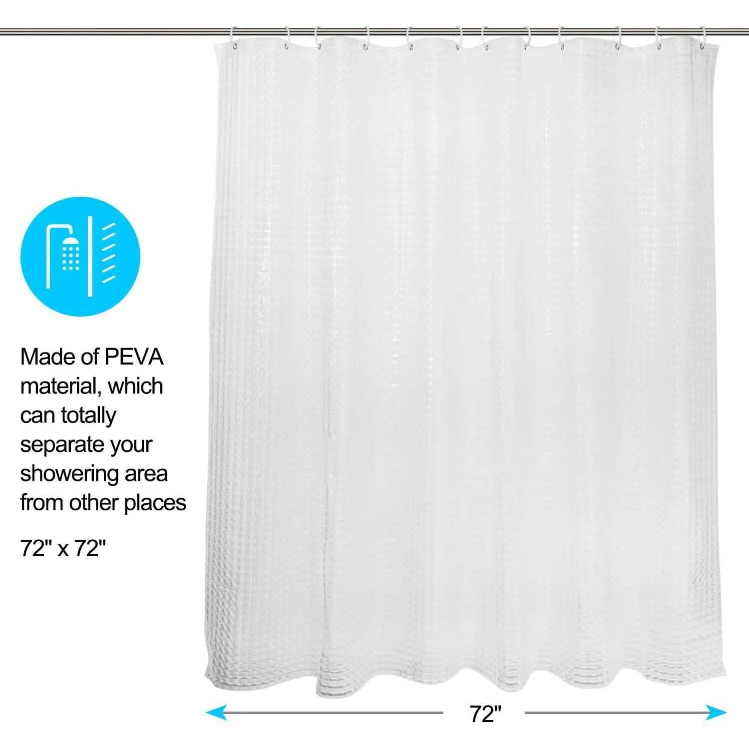 72 Inch FITNATE EVA Shower Clear Curtain Liner Bath - DailySale
