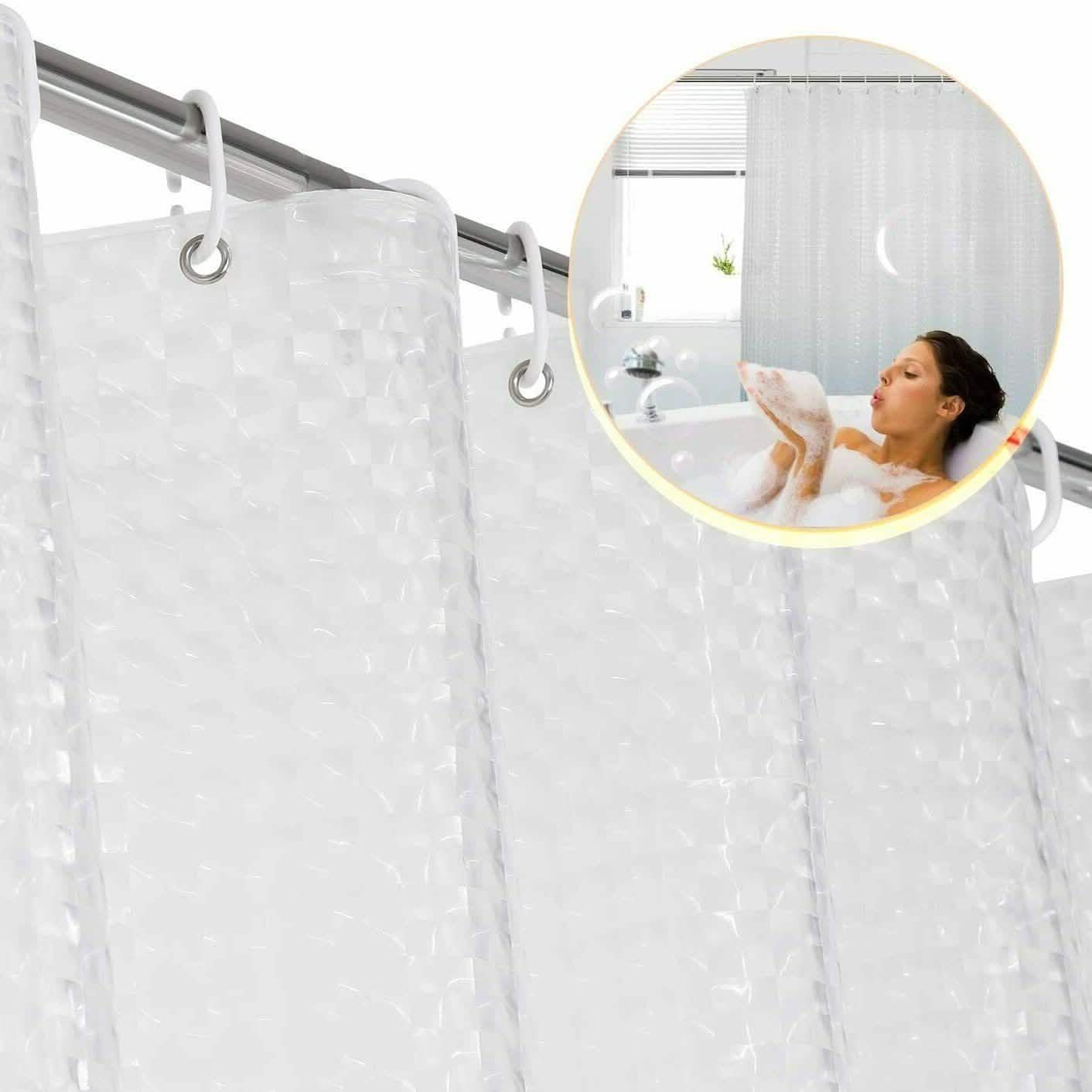 72 Inch FITNATE EVA Shower Clear Curtain Liner Bath - DailySale