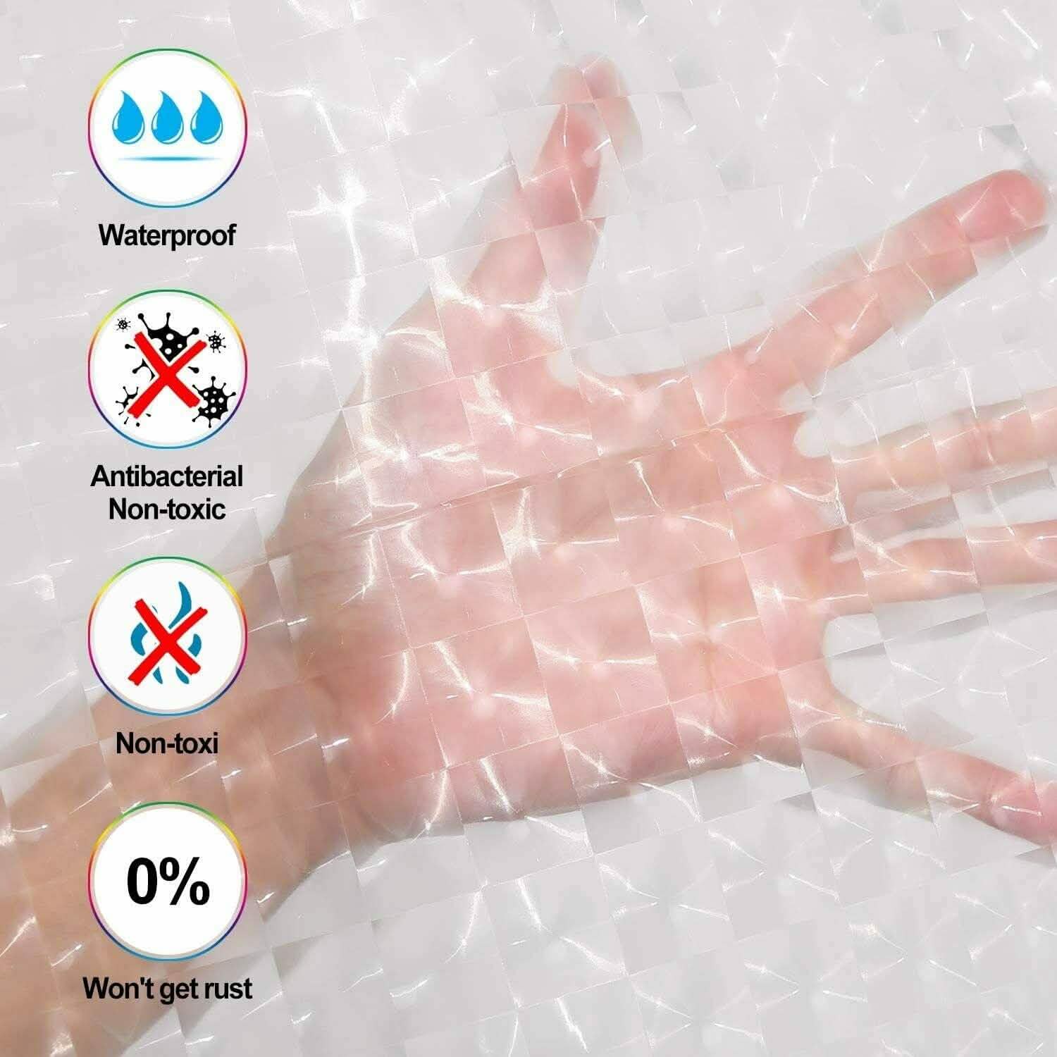 72 Inch FITNATE EVA Shower Clear Curtain Liner Bath - DailySale