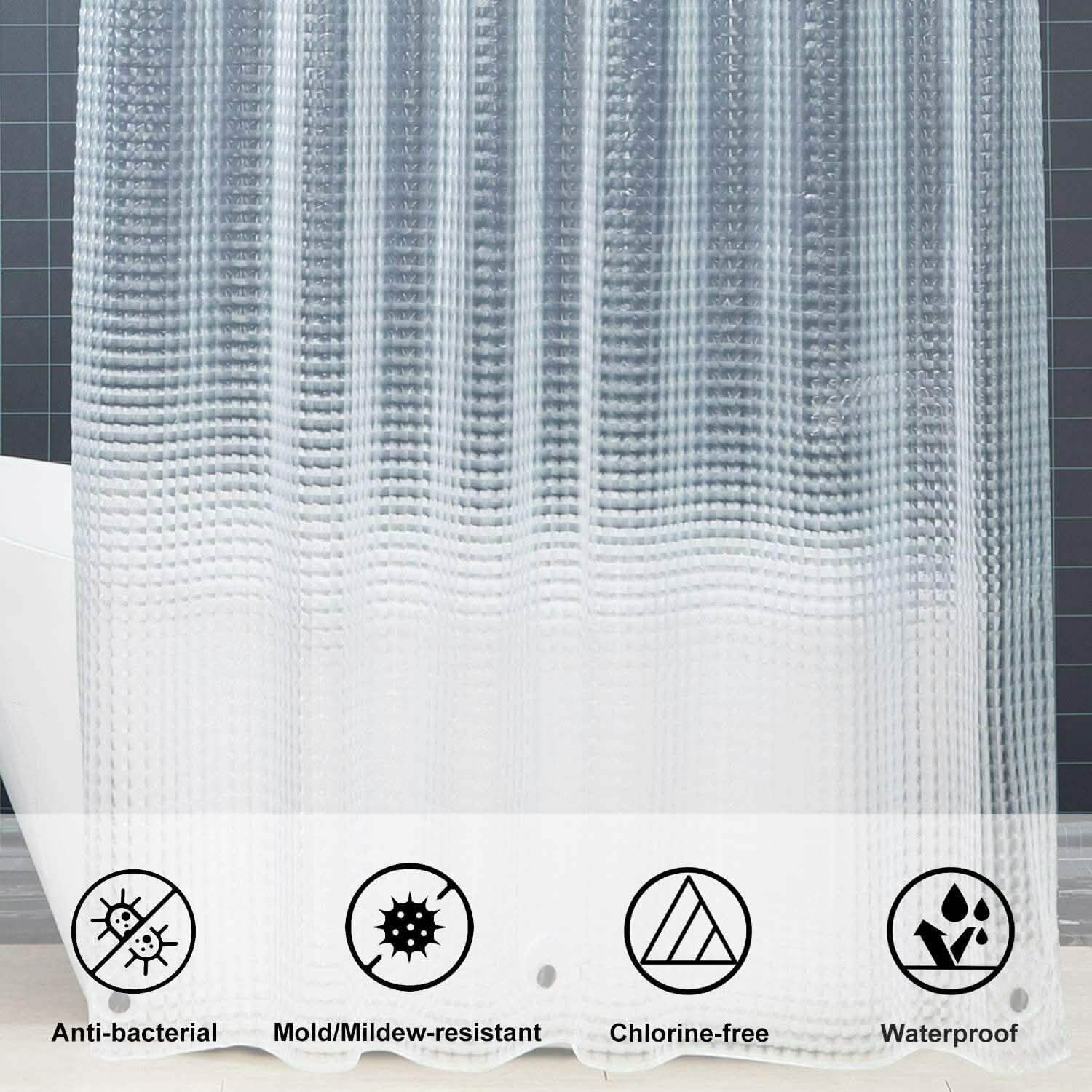 72 Inch FITNATE EVA Shower Clear Curtain Liner Bath - DailySale