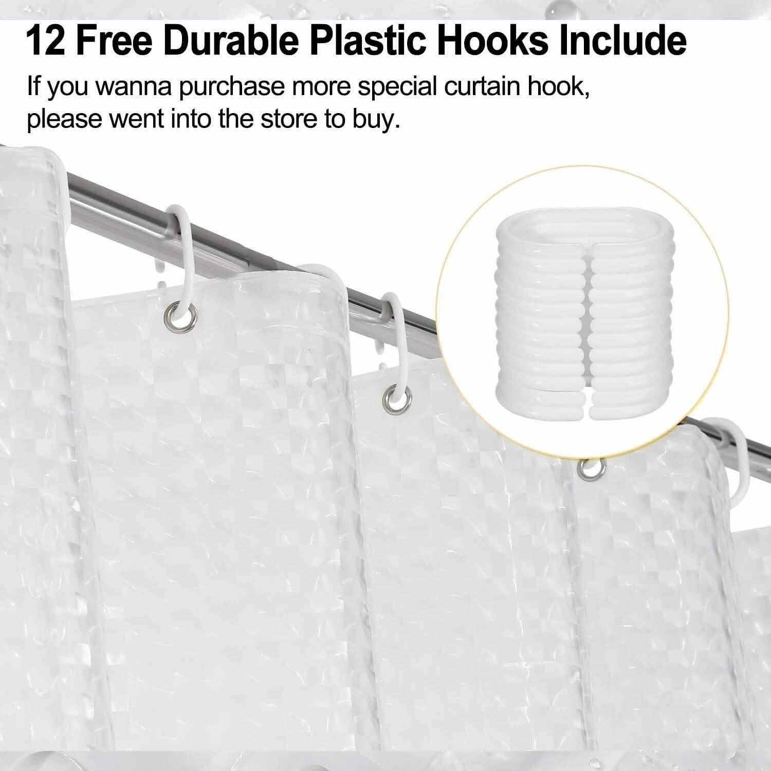 72 Inch FITNATE EVA Shower Clear Curtain Liner Bath - DailySale