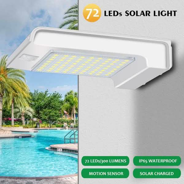 72 LED Solar Motion Sensor Lights Solar Wall Light Outdoor Lighting - DailySale