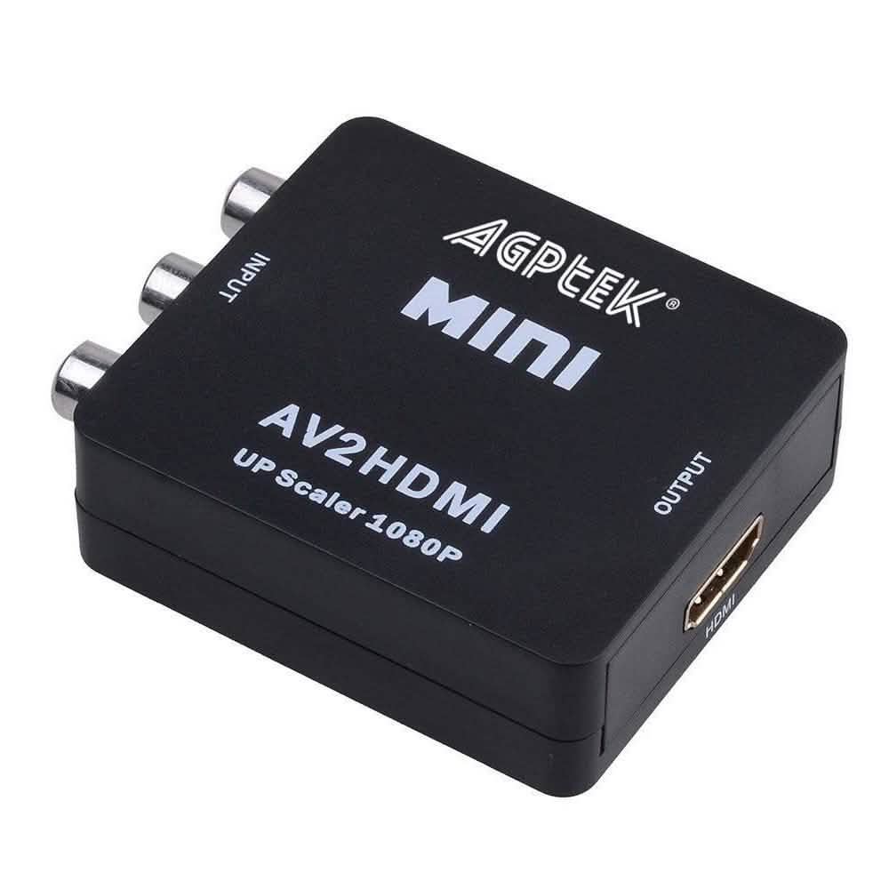 720p 1080p AGPtek Mini Composite AV CVBS 3RCA to HDMI Video Converter Adapter Camera, TV & Video - DailySale