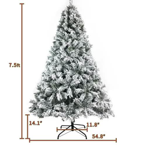 7.5 Ft. Hinged Artificial Fir Christmas Tree Holiday Decor & Apparel - DailySale