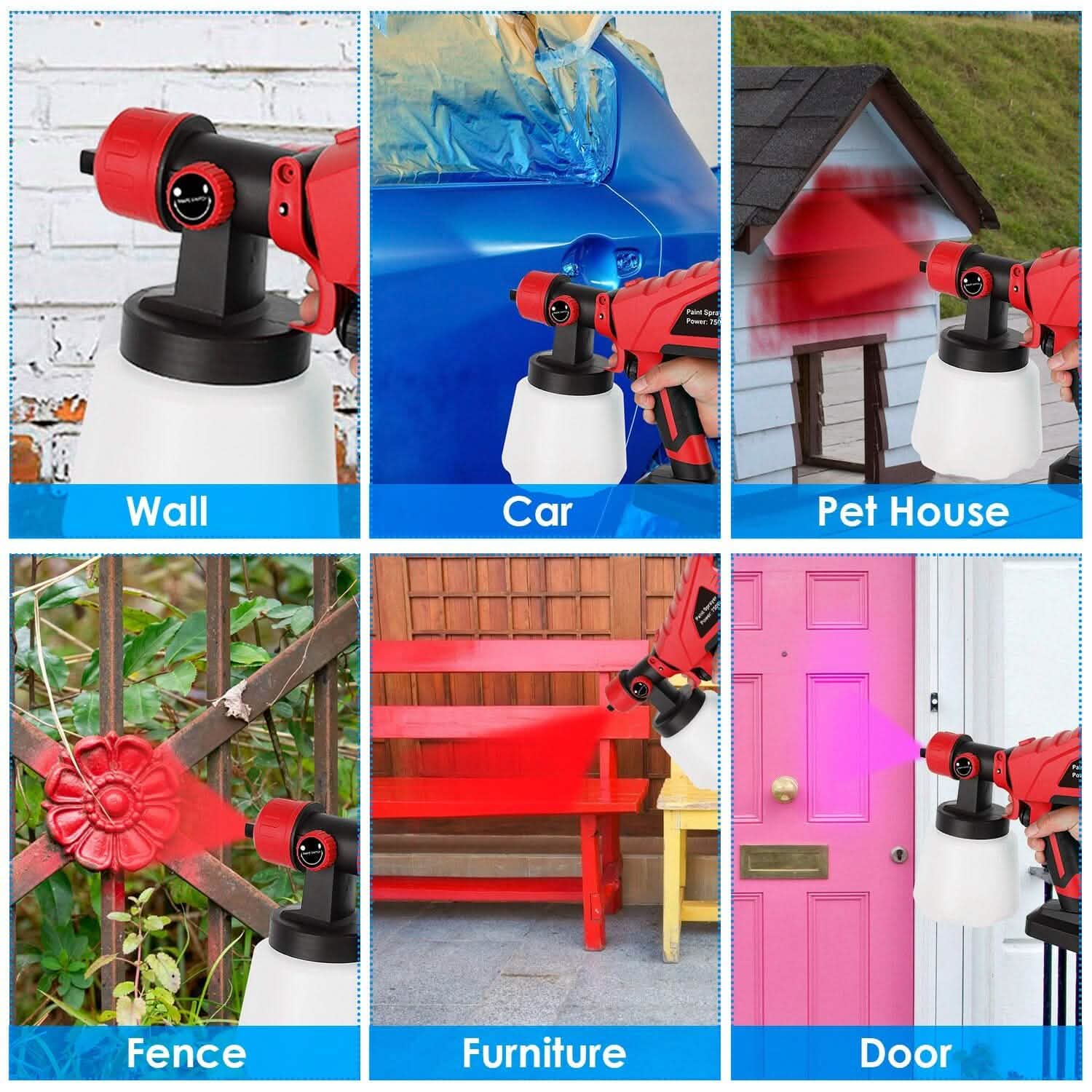 750W Electric Paint Sprayer Handheld with 3 Spray Patterns Home Improvement - DailySale