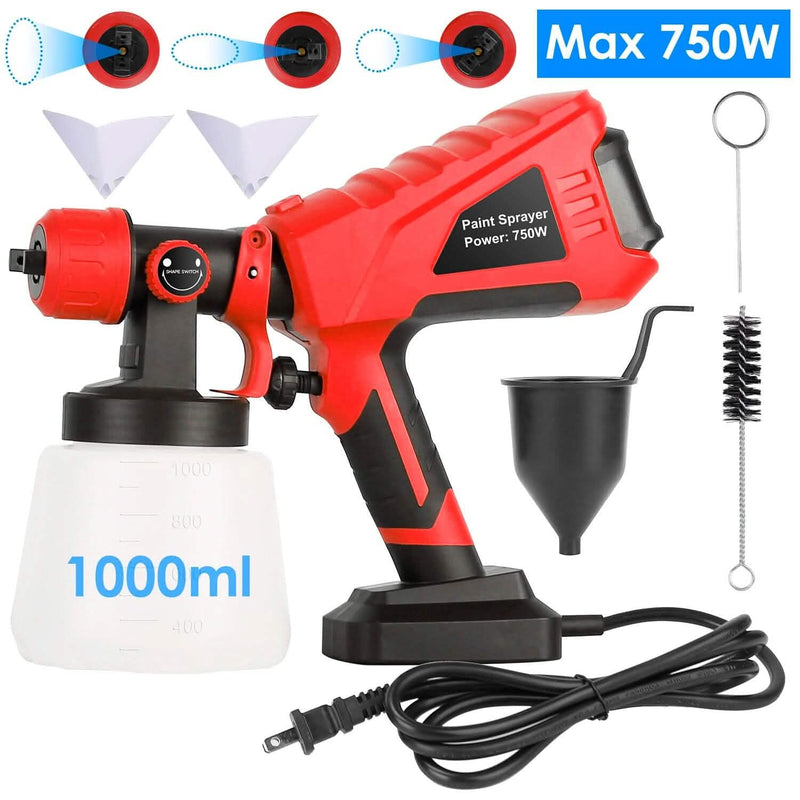 750W Electric Paint Sprayer Handheld with 3 Spray Patterns Home Improvement - DailySale