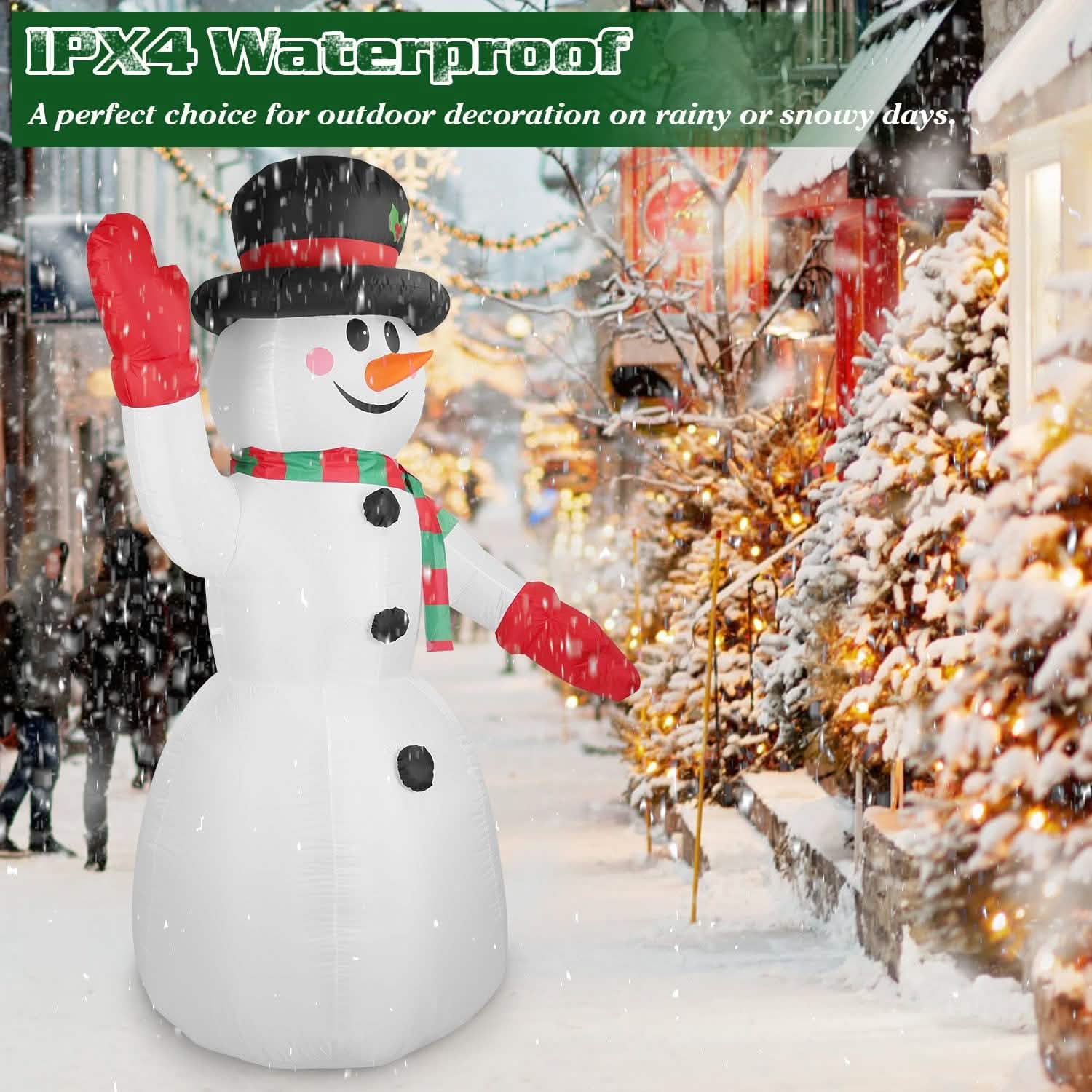 7.9ft Christmas Inflatable Giant Snowman Blow Up with LED Lights Hat Scarf Holiday Decor & Apparel - DailySale