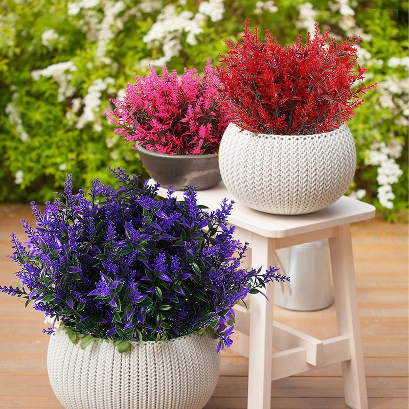 8 Bundles Artificial Lavender Plastic Flower Decorations Furniture & Decor - DailySale