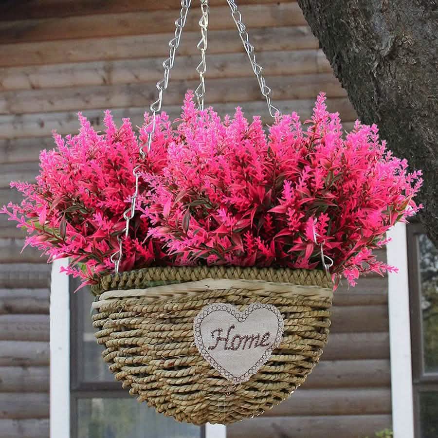 8 Bundles Artificial Lavender Plastic Flower Decorations Furniture & Decor - DailySale