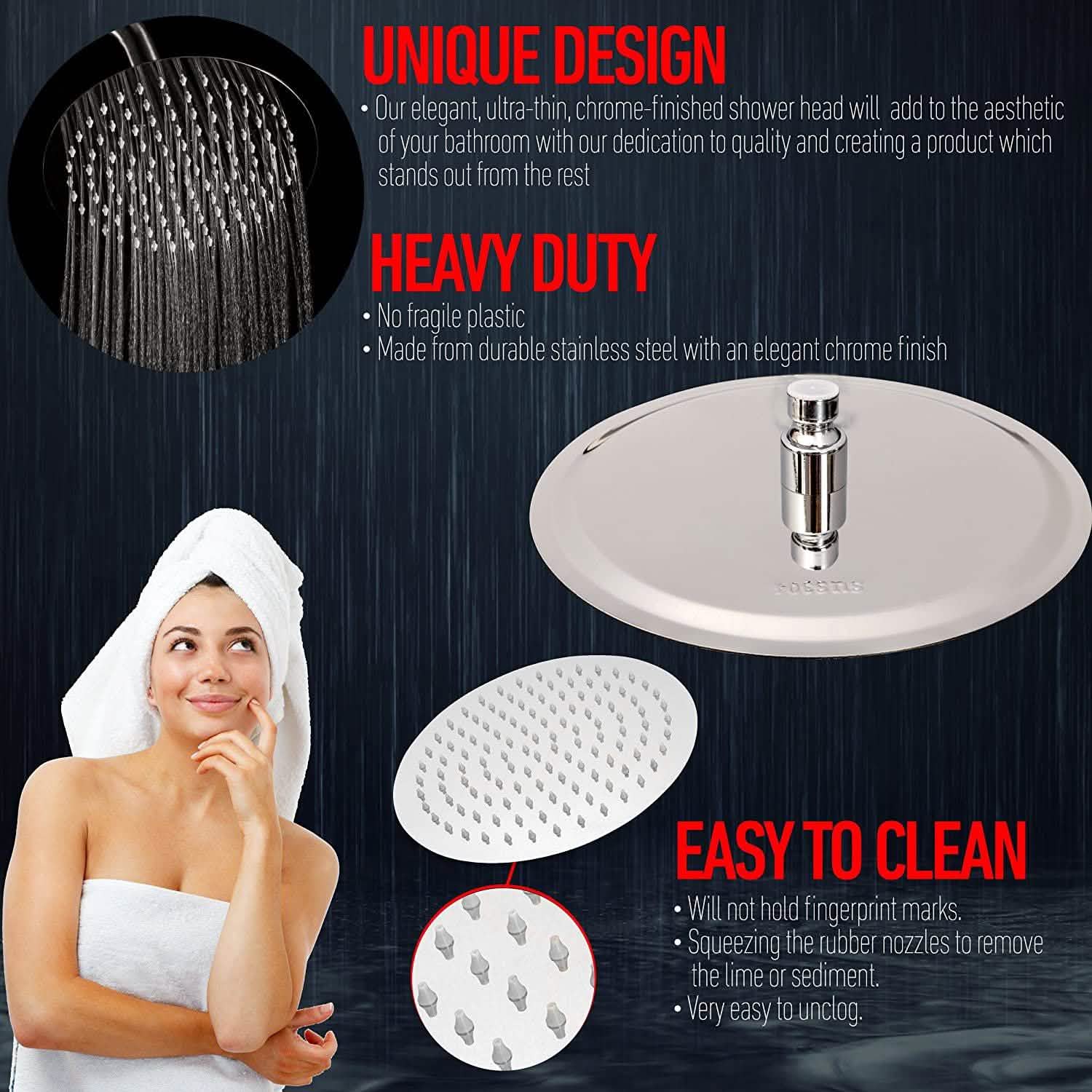 8-Inch Rainfall Shower Head Bath - DailySale