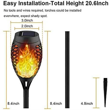 8-Pack: Solar Torch Light with Flickering Flame Outdoor Lighting - DailySale