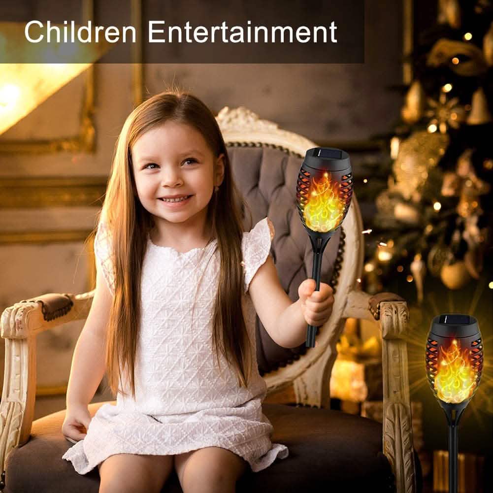 8-Pack: Solar Torch Light with Flickering Flame Outdoor Lighting - DailySale