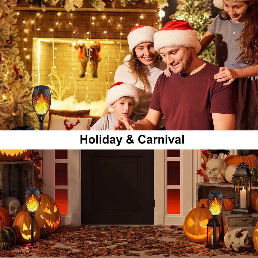 8-Pack: Solar Torch Light with Flickering Flame Outdoor Lighting - DailySale