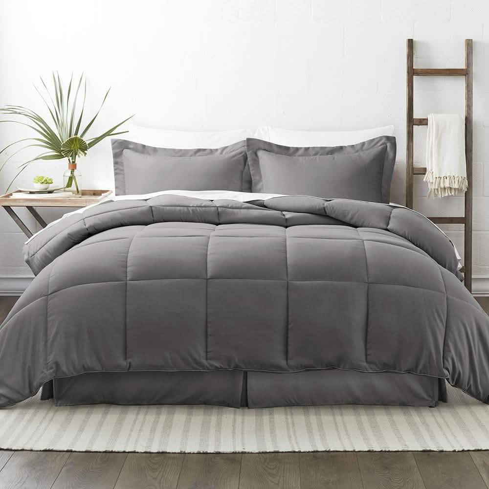 8-Piece: Bed in a Box Hypoallergenic Double Brushed Deep Pocket Set Bedding Twin Gray - DailySale