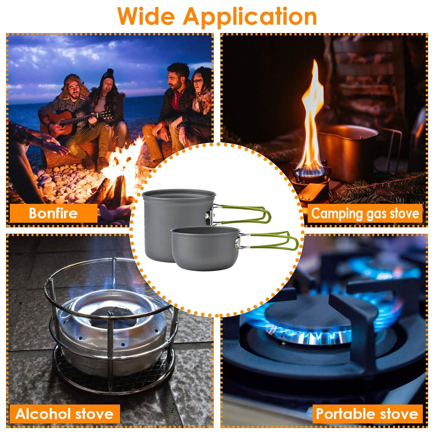 8-Piece: Camping Cooking Ware Set Sports & Outdoors - DailySale