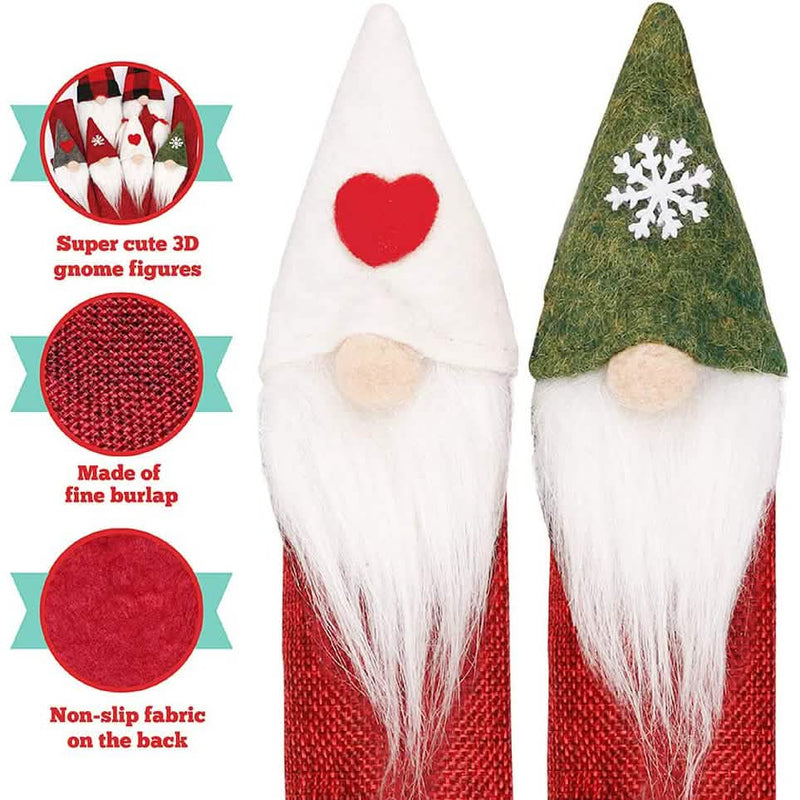 8-Piece: Gnome Christmas Refrigerator Handle Covers Set Holiday Decor & Apparel - DailySale