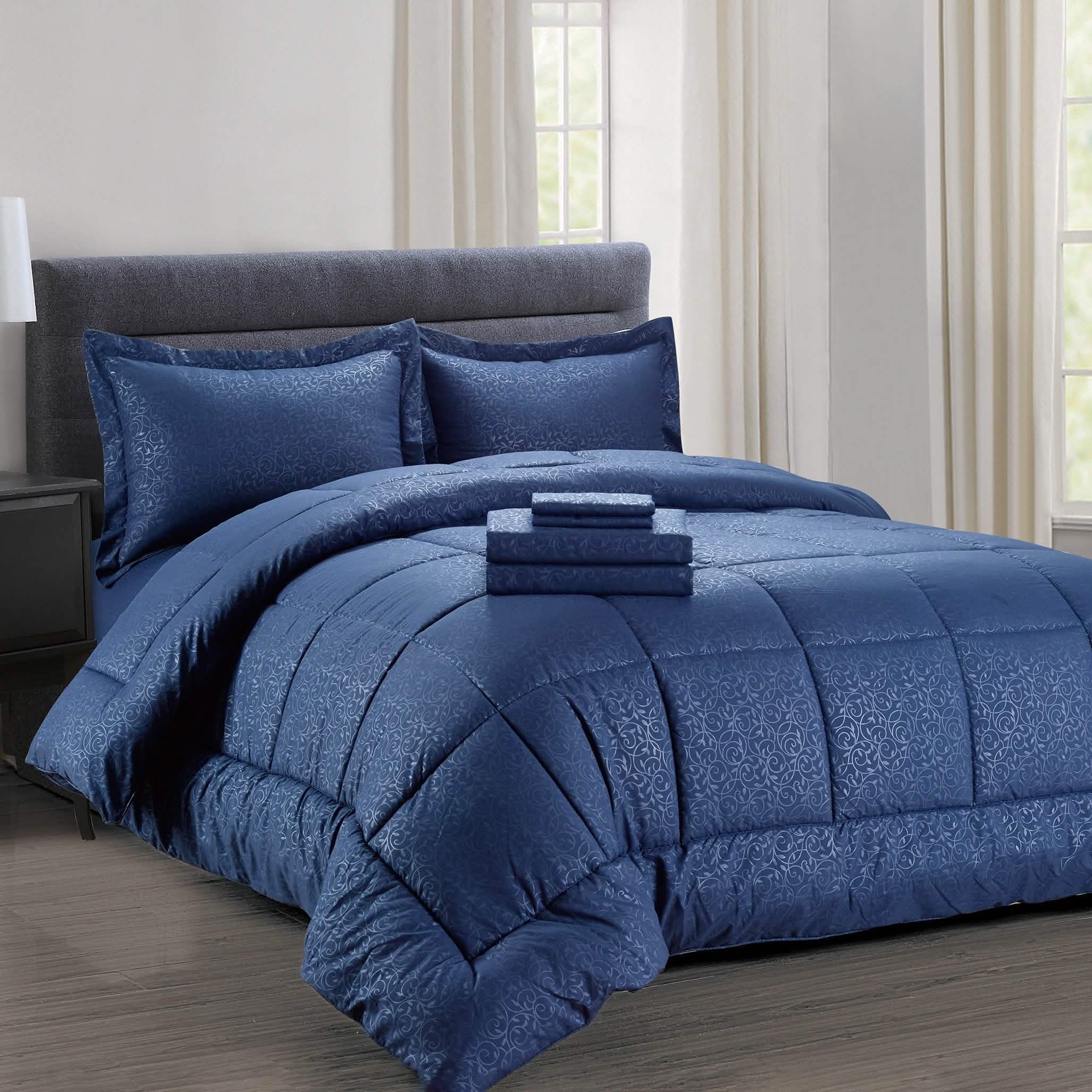 8-Piece: Plazatex Vine Microfiber Comforter Bed in A Bag Set Bed & Bath - DailySale
