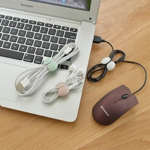 8-Piece: Portable Reusable Cable Clips Organizer Mobile Accessories - DailySale