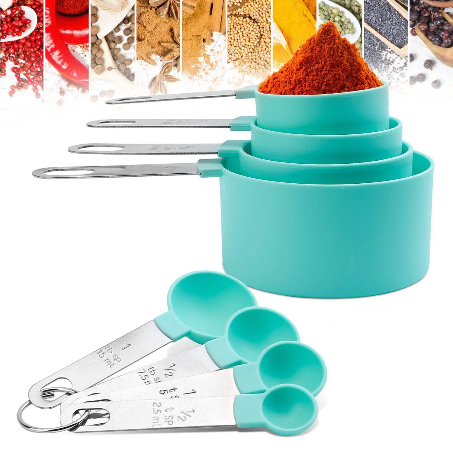 8-Piece Set: Plastic Measuring Spoon Cups Kitchen & Dining - DailySale