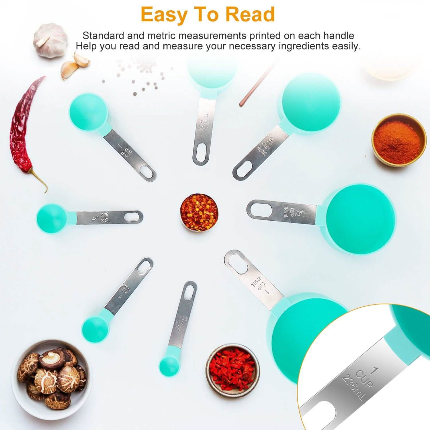 8-Piece Set: Plastic Measuring Spoon Cups Kitchen & Dining - DailySale