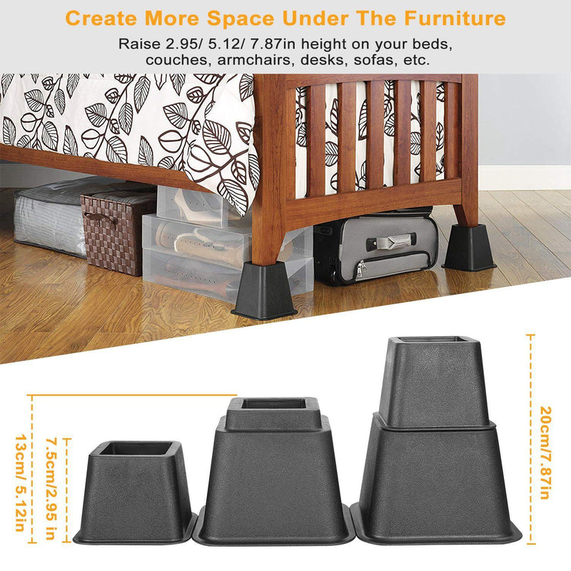 8-Pieces: Furniture Risers Home Improvement - DailySale