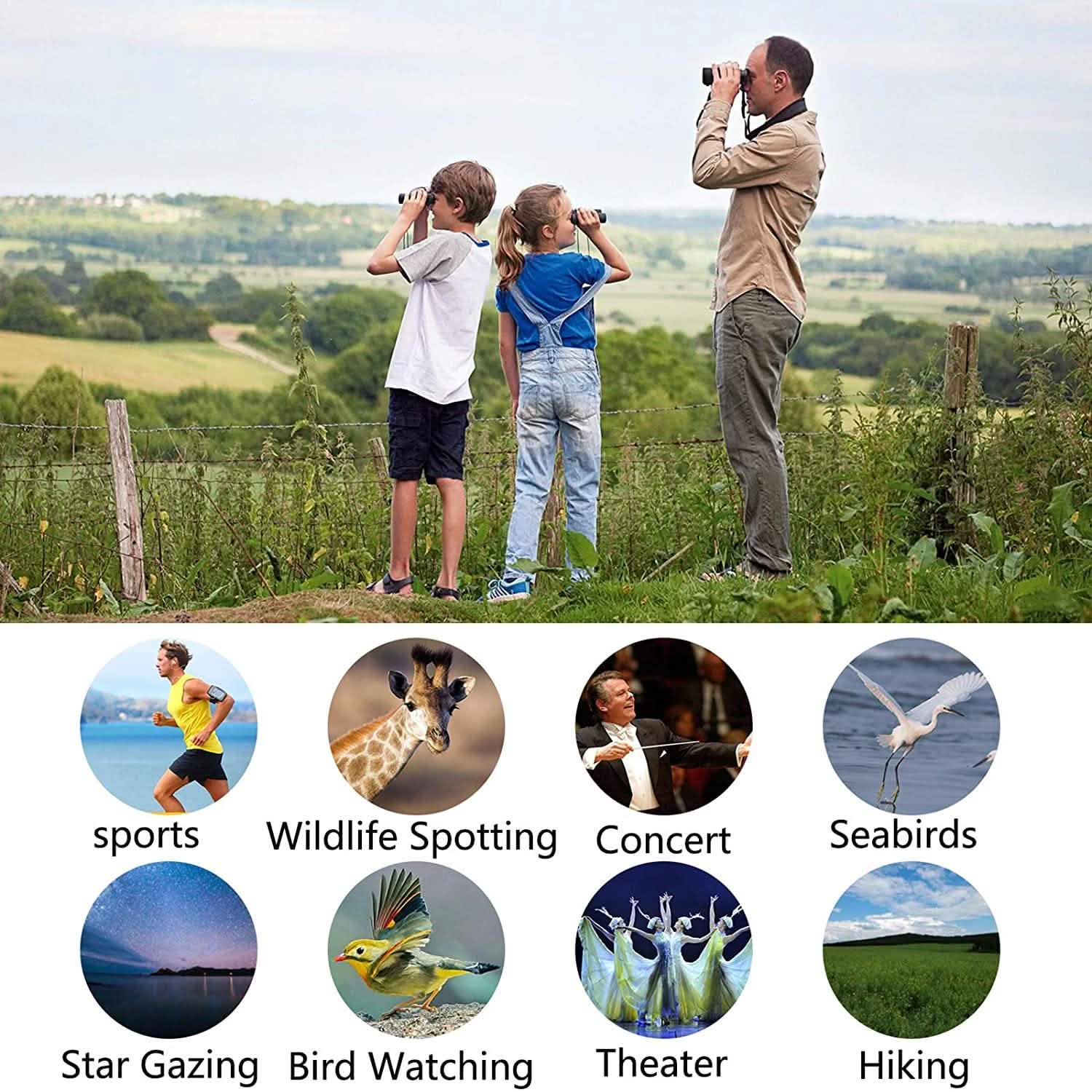 8 x 21 Small Pocket Binoculars Compact Outdoor Lighting - DailySale