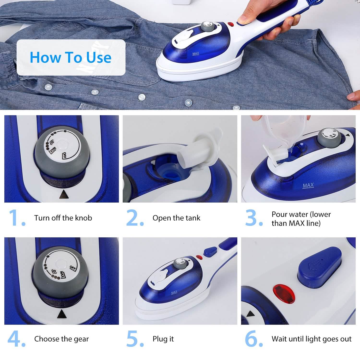 800W Portable Iron Garment Steamer Household Appliances - DailySale