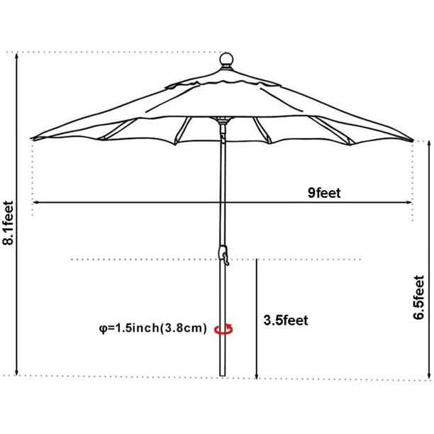 9 Ft. Outdoor Market and Table Patio Umbrella Garden & Patio - DailySale