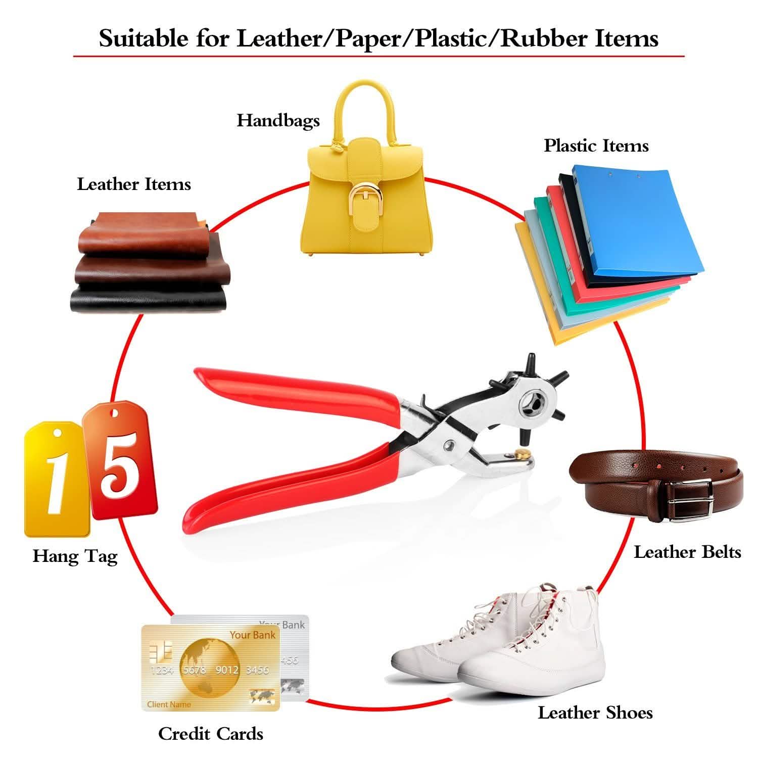 9" Heavy Duty Belt Hole Punch Hand Pliers Everything Else - DailySale