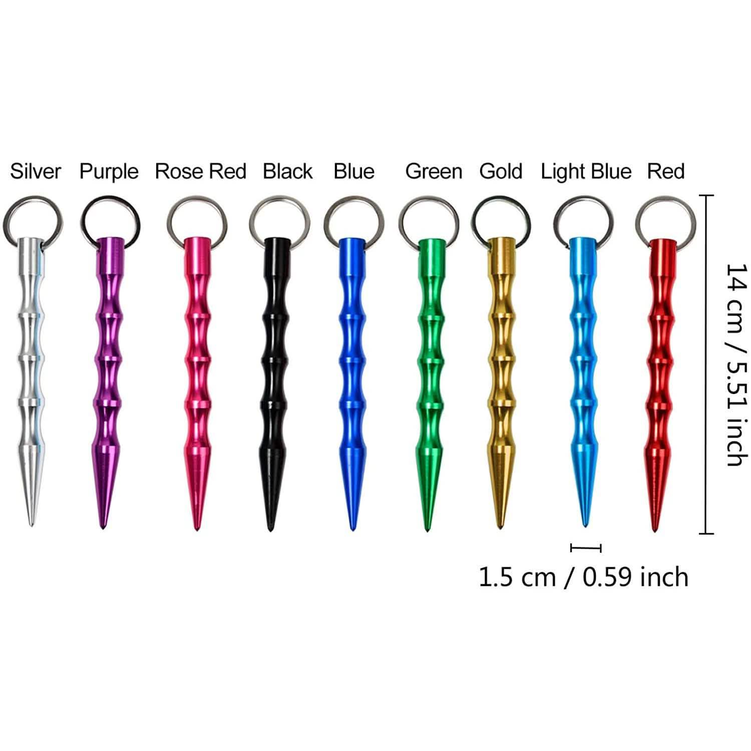 9-Pack: Aluminum Self-Defence Key Chain Tactical - DailySale