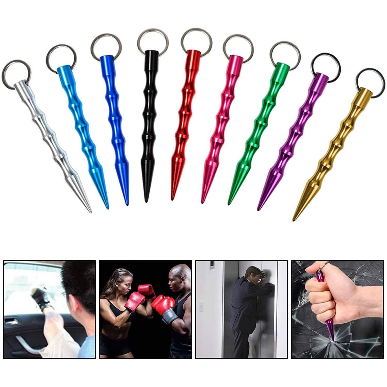 9-Pack: Aluminum Self-Defence Key Chain Tactical - DailySale