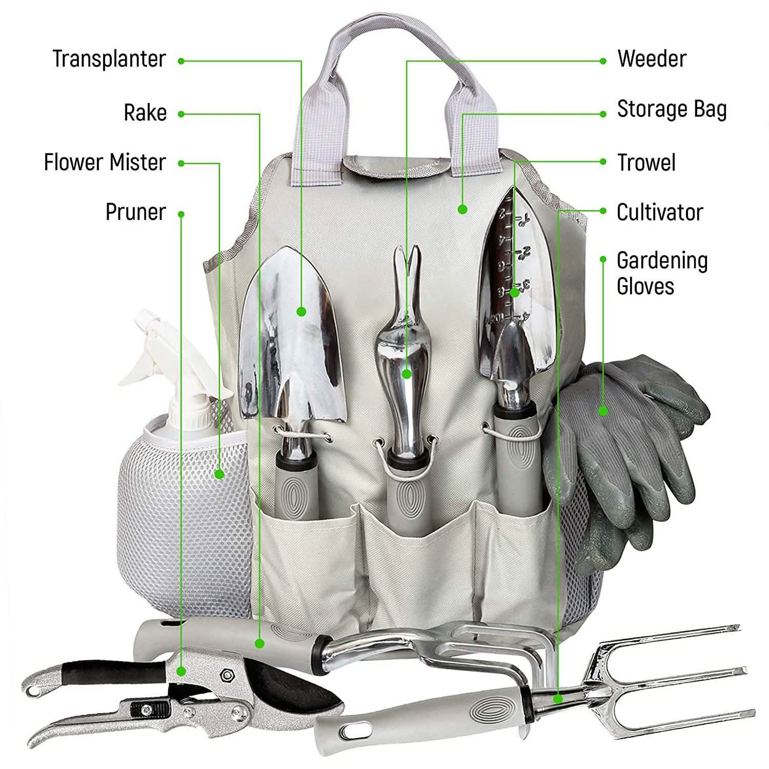 9-Piece: Heavy Duty Aluminum Alloy Gardening Tools Set Garden & Patio - DailySale