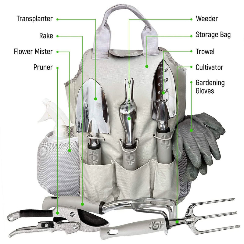 9-Piece: Heavy Duty Aluminum Alloy Gardening Tools Set Garden & Patio - DailySale