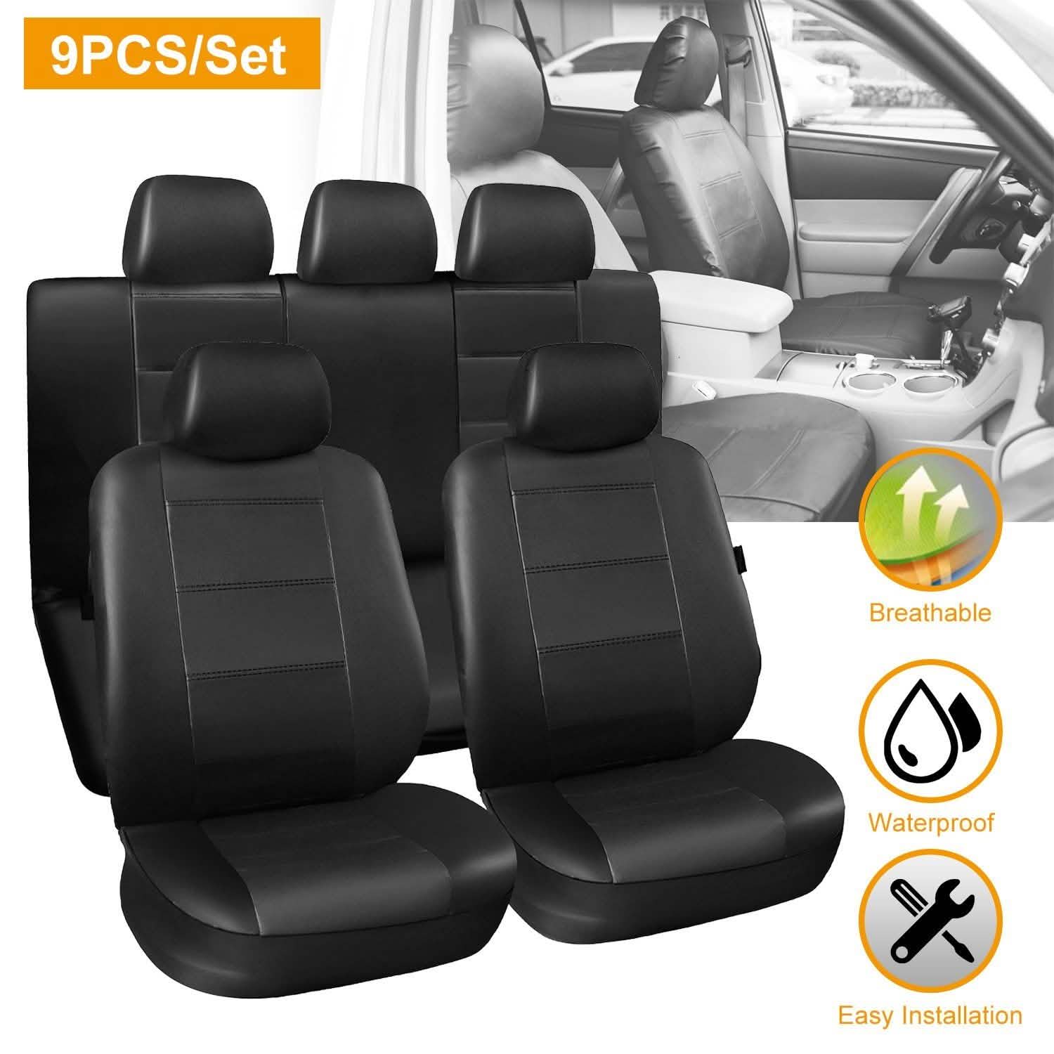 9-Piece Set: PU Leather Car Seat Cover Automotive - DailySale