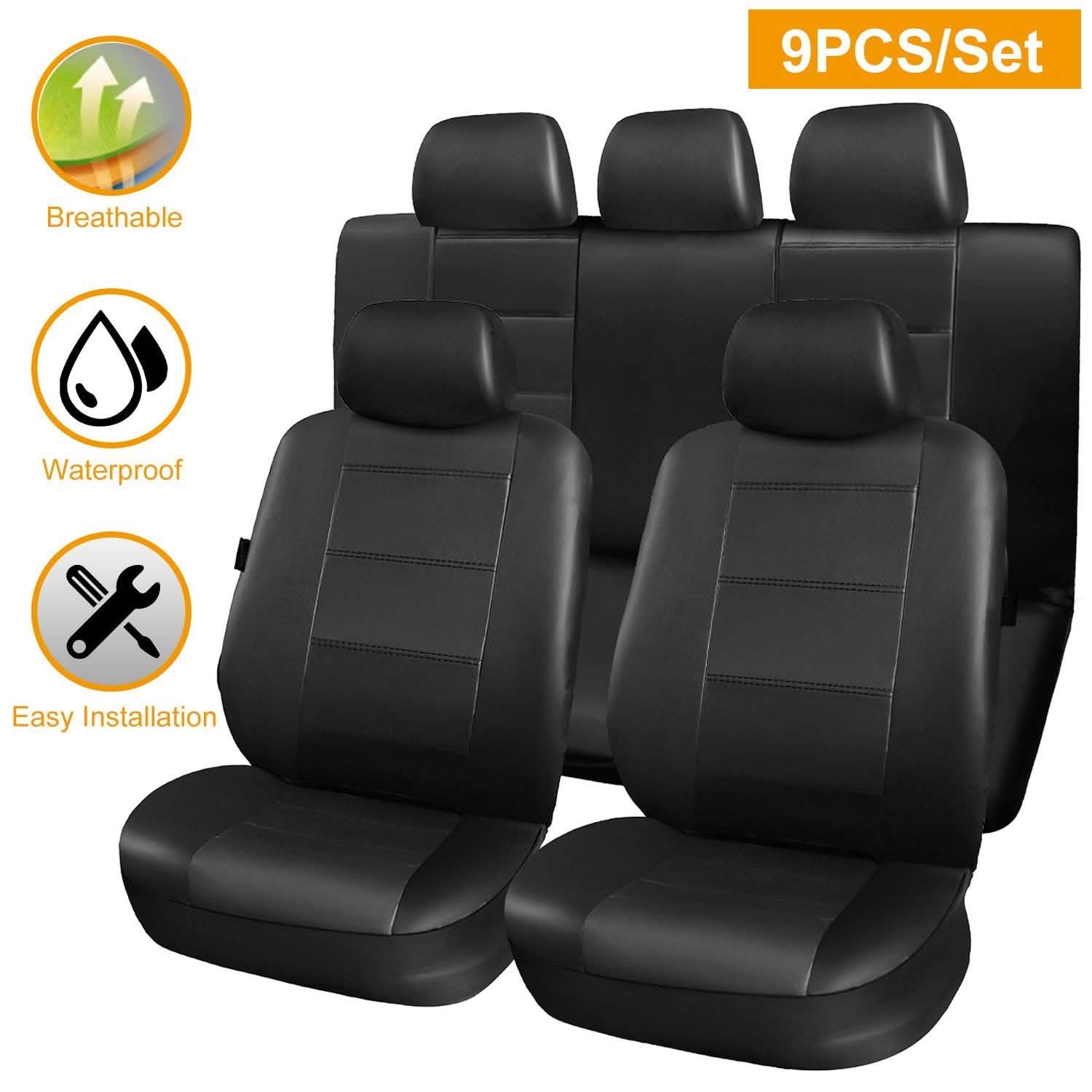 9-Piece Set: PU Leather Car Seat Cover Automotive - DailySale