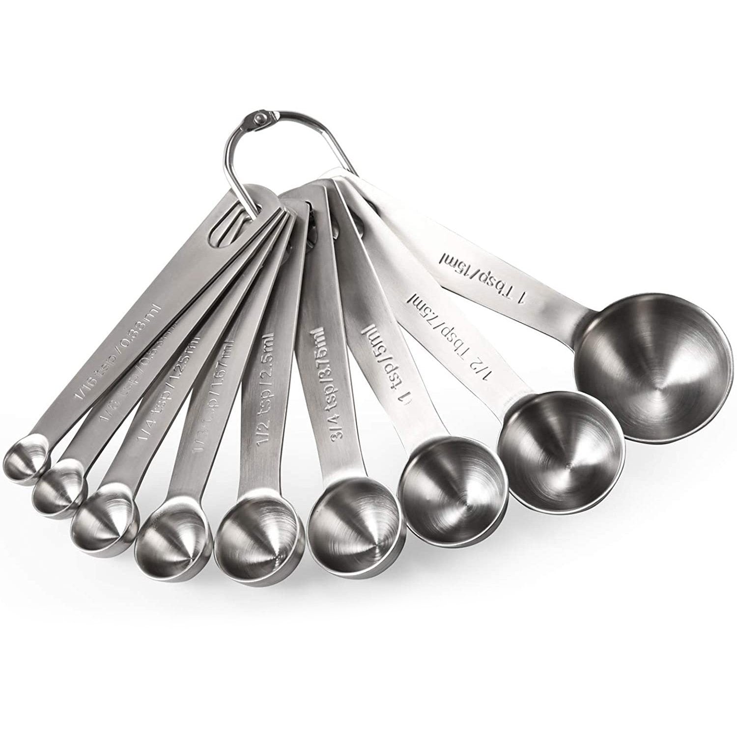 Measuring Spoons Set 5 Pcs Small Stainless Steel Mini Measuring Spoons 1/4  1/8 1/16 1/32 1/64 tsp Dry or Liquid Ingredients Teas