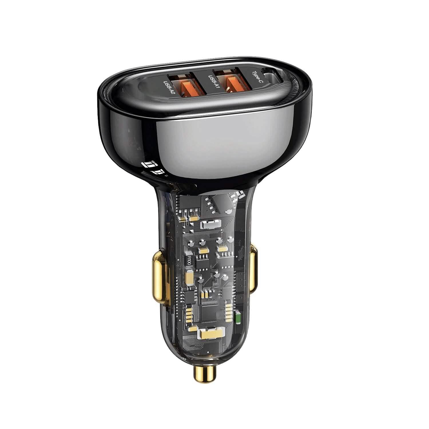90W 3 Ports Fast Car Charger USB and Type C Automotive - DailySale