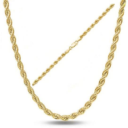 .925 Sterling Silver 1.5MM Diamond Cut Rope Chain Necklace Necklaces 16" - DailySale