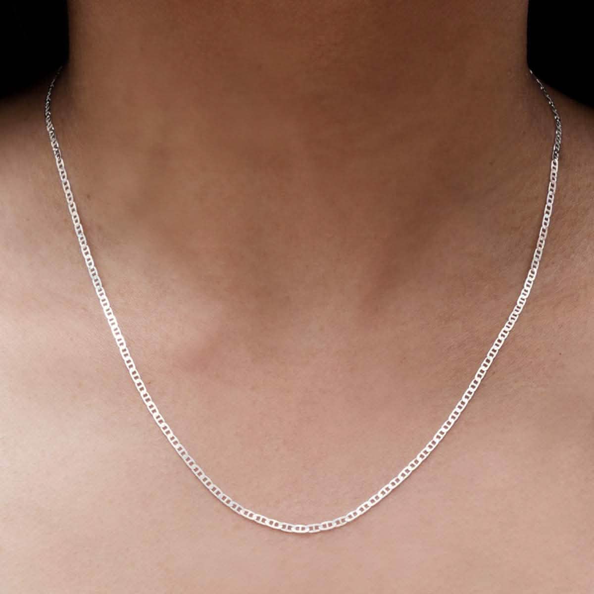 925 Sterling Silver 2mm Marina Link Chain Necklace Necklaces - DailySale