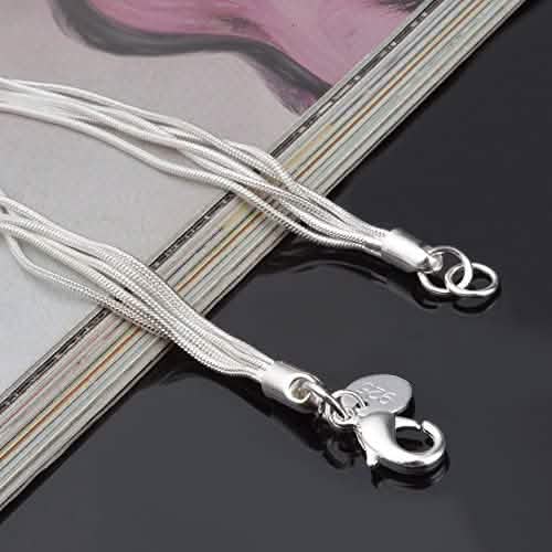 .925 Sterling Silver Five-Line Chain with Five-Heart Bracelet Bracelets - DailySale