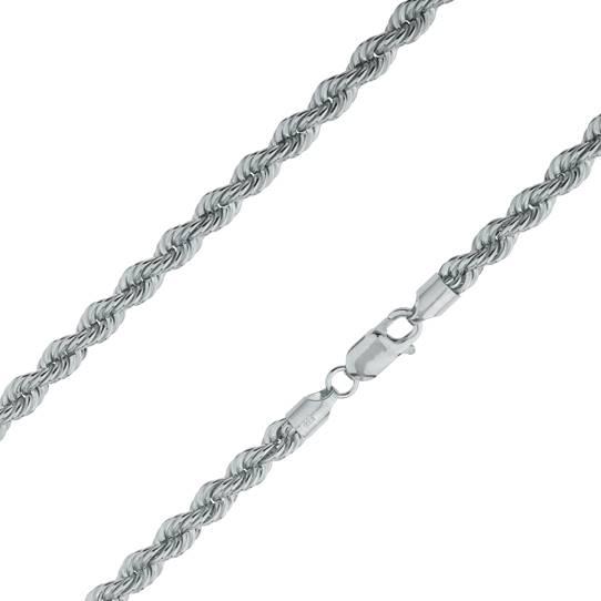 925 Sterling Silver Gold Solid Rope Chain 5MM Necklaces - DailySale