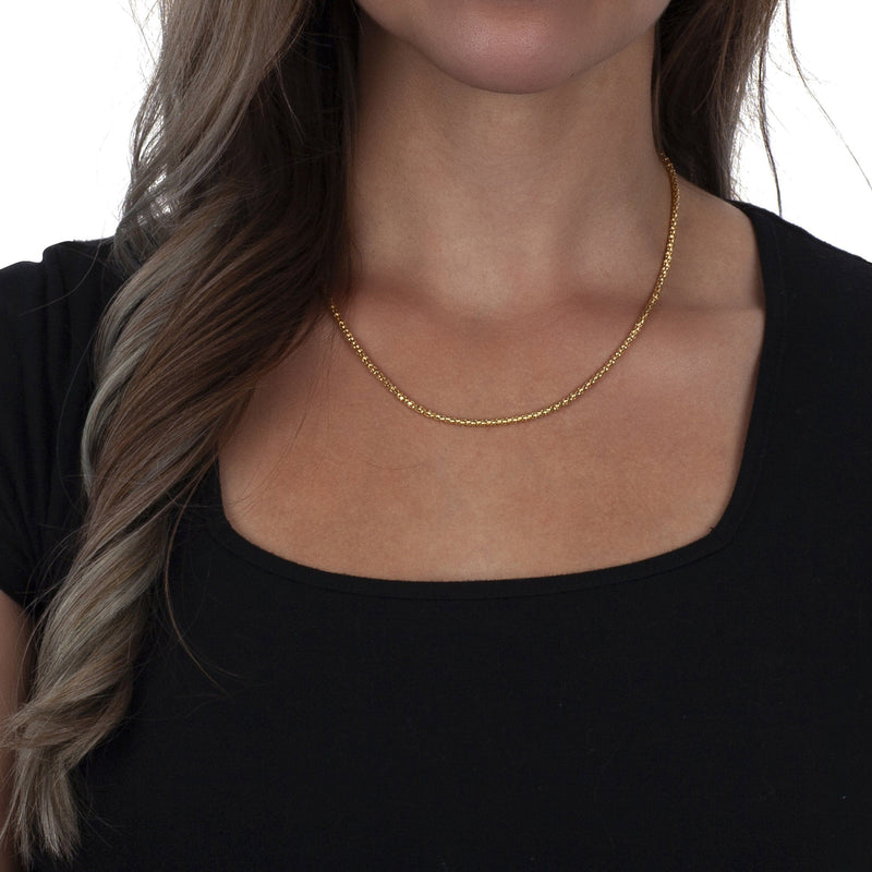 925 Sterling Silver Over 14k Yellow Gold Popcorn Chain Necklaces - DailySale