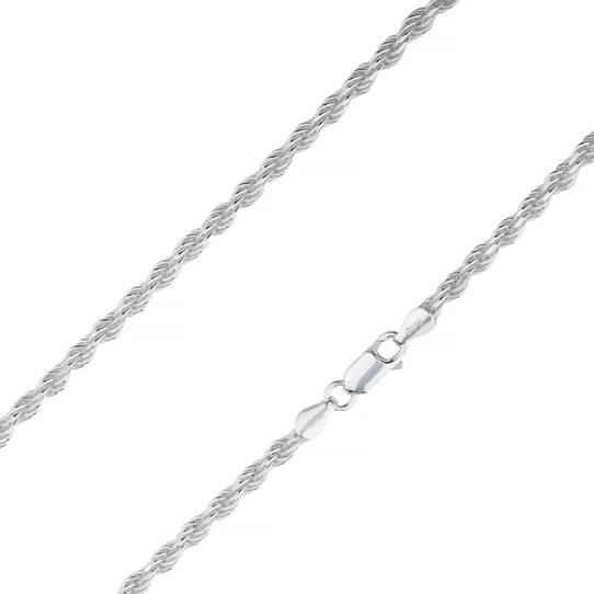 925 Sterling Silver Rope Chain Necklace Italy 3.50mm Necklaces - DailySale