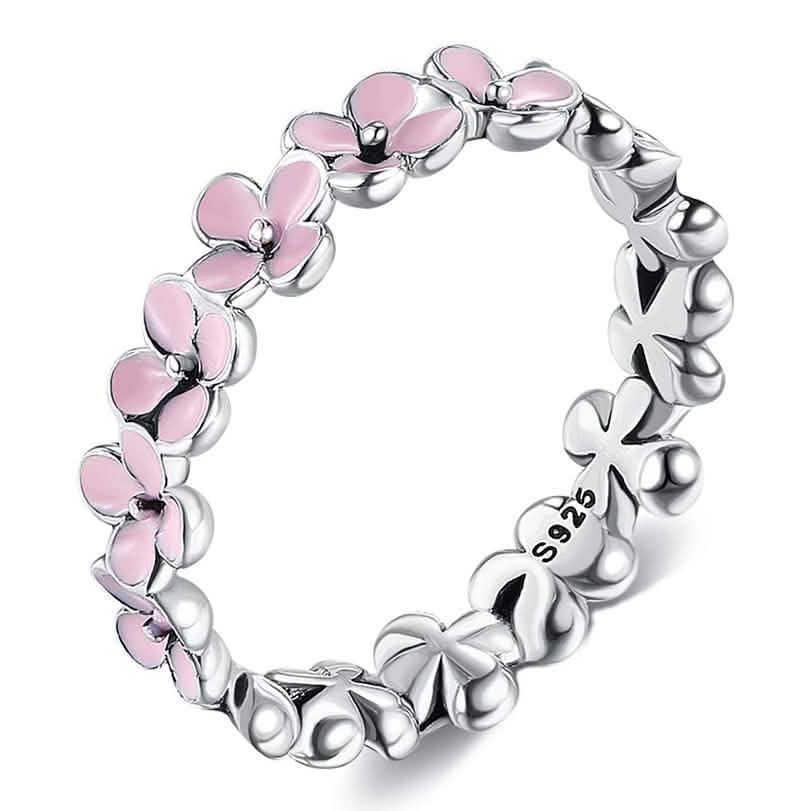 925 Sterling Silver Women Ring Romantic Plum Ring Rings 6 - DailySale